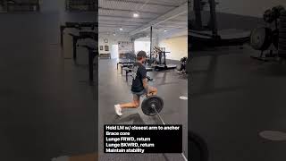 LANDMINE PENDULUM LUNGES