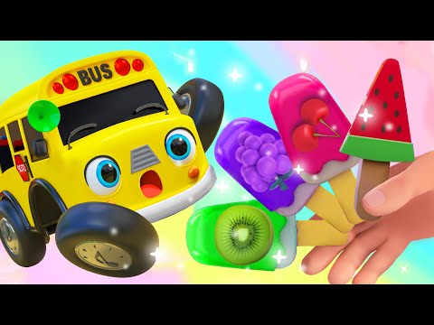 Fruit Ice Cream Bus Song | Five Little Bus Song | ABC Song | Nursery Rhymes & Kids Songs - Baby Car