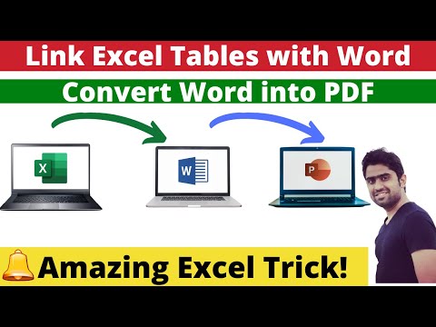 Link Excel Table with Microsoft Word and Convert Word into PDF | Create Link between Excel and Word