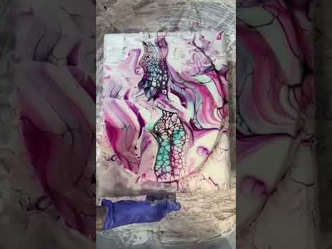 #shorts Stained Glass Effect Transfer Swipe | Acrylic Paint Pouring | Fluid Painting Art