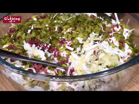 Layered SALAD - Potato, Egg, and Salami Salad