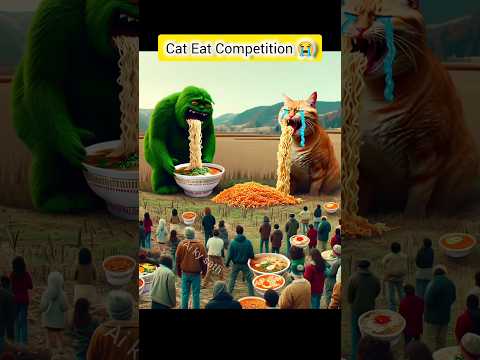 Cat Eat Competition AI Art|#aipicture #shorts #catcompilation