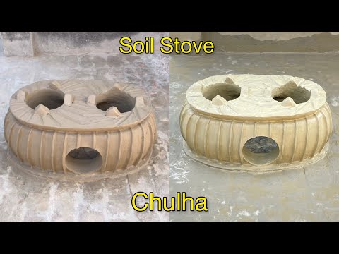 Creative art Mitti ka chulha wood stove mud stove traditional life primitive technology clay oven