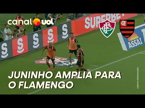 FLUMINENSE X FLAMENGO: JUNINHO APROVEITA BOLA NA ÁREA E AMPLIA PARA O FLA!