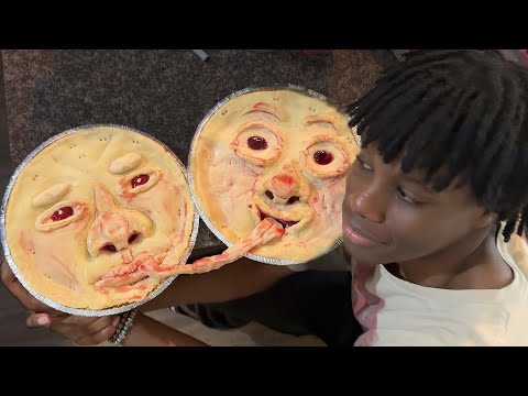 baking pies with human faces.