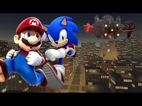 Mario and Sonic Visit the skibidi toilet world