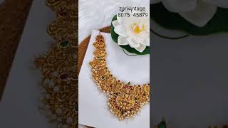 Antique gold bridal Lakshmi necklace set✨✨ budget price 🤩🤩