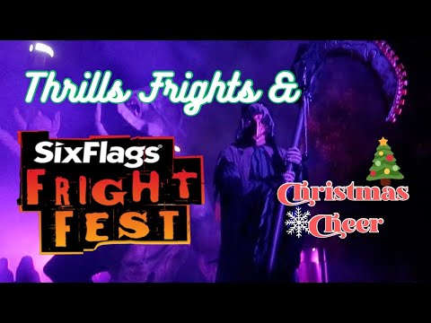 Thrills, Frights & Christmas Cheer September Mini Vlog, Six Flags Fright Fest 2023 Christmas TJ MAXX