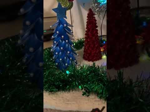 Mini Christmas trees made with waste materials- Full tutorial watch my channel