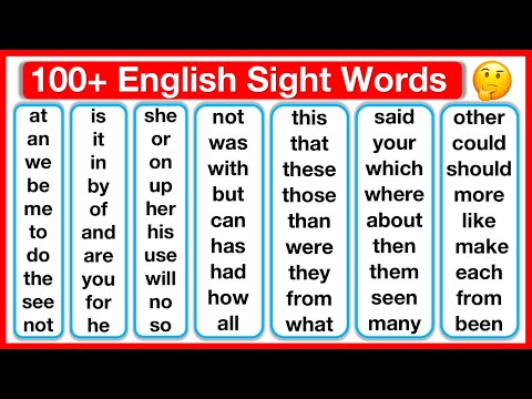 100+ Sight Words in English 🤔 | Words you should know | Learn with examples