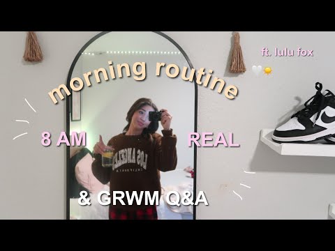 8AM MORNING ROUTINE: productive, healthy, skincare & grwm🧘🏽‍♀️☀️