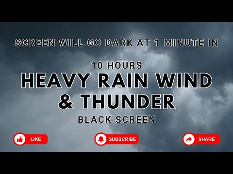 Heavy Rain, Thunder & Howling Winds | 10 Hours Relaxing Sounds for Sleep, Insomnia No Ads