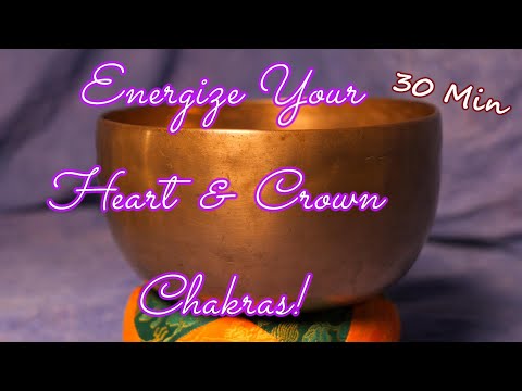 HEART & CROWN CHAKRA MEDITATION ~ 30 MIN ~ENERGIZE YOUR HEART & CROWN CHAKRAS ~ WWW.TEMPLESOUNDS.NET