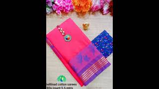 🦚High quality #Chettinad #cotton sarees🦚#summerwear #summersarees whatsapp 7207475995