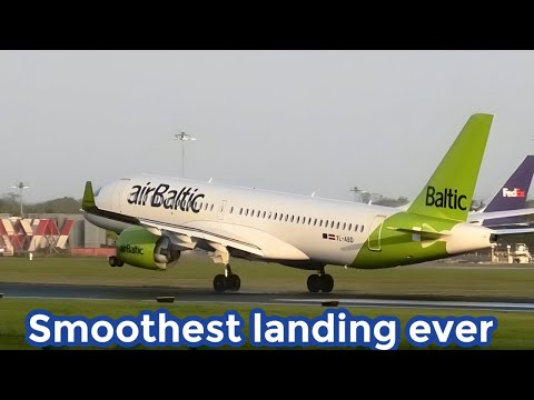 Smoothest landing ever | Air Baltic A220 landing at Dublin