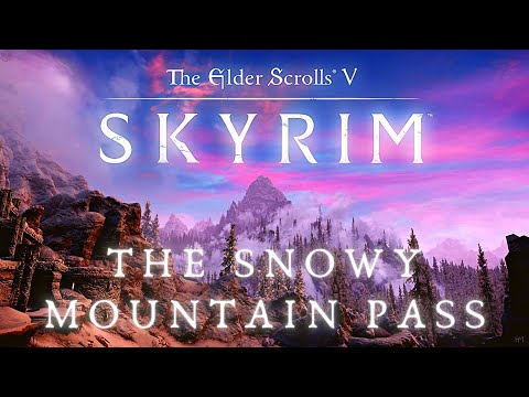 The Mountain Pass To Windhelm - Walking Across All of Skyrim p.9 | Skyrim 4K Music & Ambience