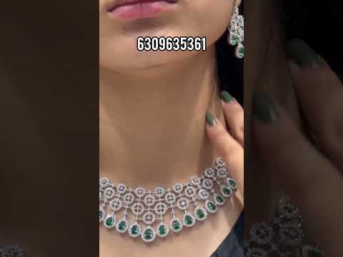 cz stone jewellery | one gram gold jewellery | short necklace| long haram|