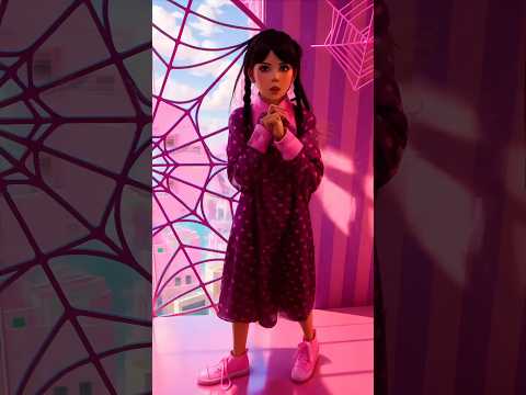 Wednesday Addams vs Enid - fighting trend in Barbie style #shorts #kidssmiletv #wednesday #barbie