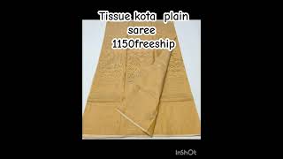 Tissue plain kota Doria saree #manufacturing #saree #kdmkotadoriamanufacturer