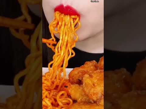 Asmr Eating Spicy Cold Noodles 🔥🤤#shorts