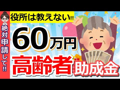 【知らないと大損！】政府から高齢者へ60万円支給！申請すれば得する制度！【申請しないと貰えない給付金/助成金まとめ】