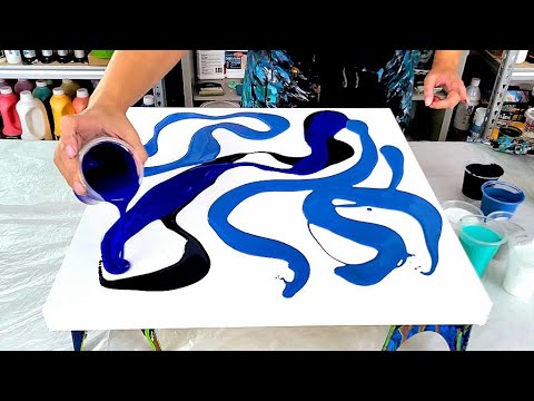 I LOVE it! Totally Different! Blow and swipe with Just Paint and Water! - Acrylic Pouring