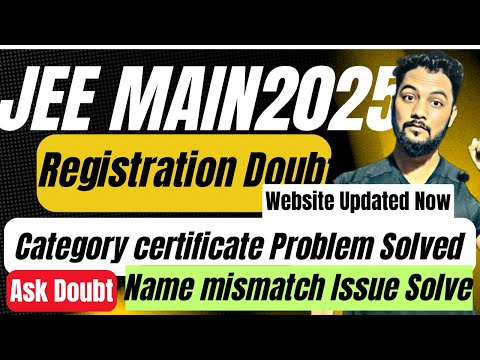 Live✅ Jee Main 2025 Registration Doubt|Jee Main 2025 Category Certificate For Registration