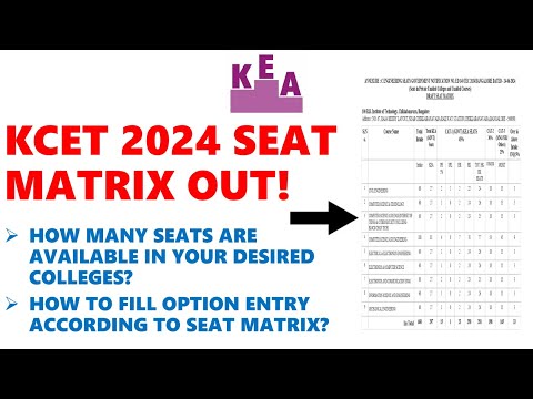 KCET SEAT MATRIX 2024 |KCET SEAT MATRIX COMPLETE ANALYSIS| Prepare your KCET Option entry list