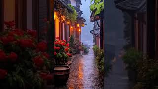 Heavy Raining at beautiful town#heavyrain #rainsoundsforsleeping #youtubeshorts #shorts #rainsounds