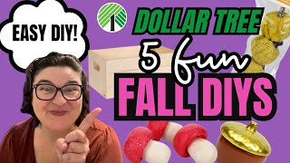 5 Easy DIY Fall Projects Using Dollar Tree Items | Budget-Friendly Crafts 🍂🍁