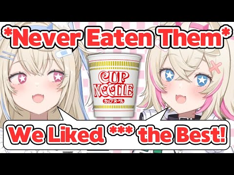 FuwaMoco's Reaction to Eating Cup Noodles for the First Time in Their Lives[Hololive/EngSub/JpSub]