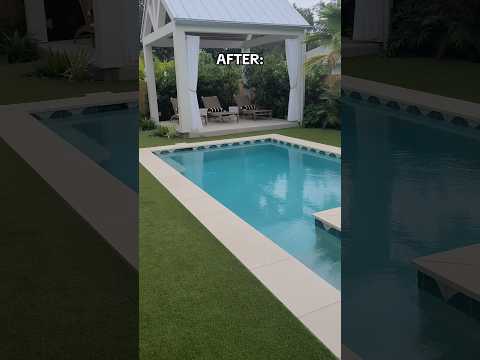 Backyard renovation - check! #homeowner #home #backyard #shorts #pool