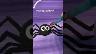 Clip from my “spooky spider” kids painting tutorial 🕷️ #art #artist #painting #tutorial #kidspaint