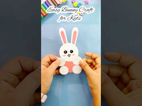 funny bunny 🐰💙🙀 | easy bunny craft | paper craft #shorts #ytshorts #craftideas