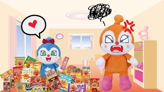 ⭐️お菓子ばかり食べちゃうコキンちゃんがドキンママに叱られる！？⭐️アンパンマンアニメ anpanman toys cartoon