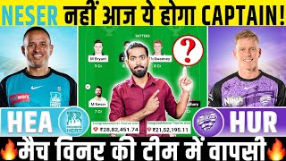 HEA vs HUR Dream11 Prediction, Brisbane Heat vs Hobart Hurricanes Dream11 Team Prediction, BBL 2024