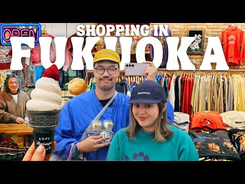 Thrifting in Japan 🇯🇵 Vintage Shopping in Fukuoka Vlog, Best Yatai Food Stalls, Places to Eat 2024