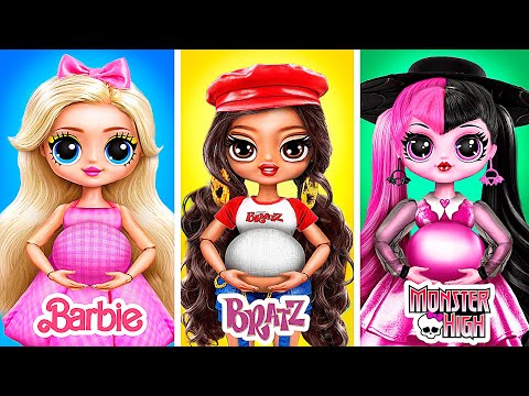 Barbie vs Bratz vs Monster High Zostały Mamami! 32 Wyroby