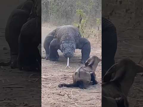 Komodo Dragon Swallowed A Baby Goat Whole || #wildlife #trending #viralshorts #ytshorts #shorts