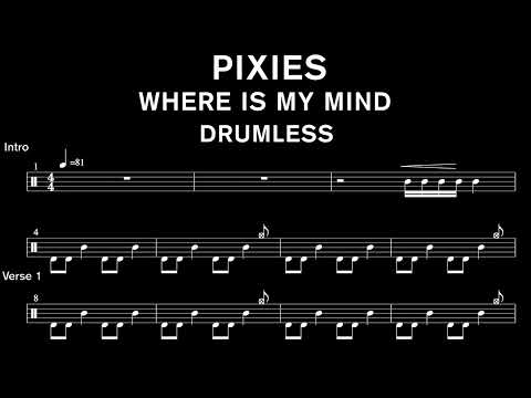 Pixies  - Where Is My Mind - Drumless (with drum sheet)