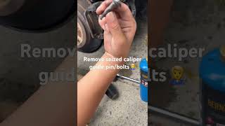 Removing seized caliper guide pin/bolt #automobile #cartok #mechanic #diy #breakjob #trump #biden