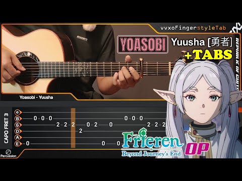 YOASOBI "Yuusha"「勇者」- Acoustic (Fingerstyle Guitar Cover) TAB Tutorial | Sousou no Frieren OP