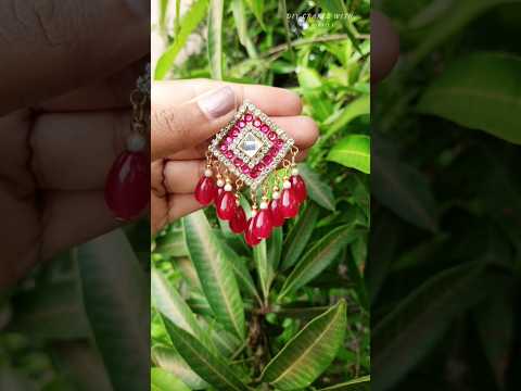 Earrings 😍 Handmade Jewellery #diy #diyjewellery #shorts #earringstutorial #kundanjewellery