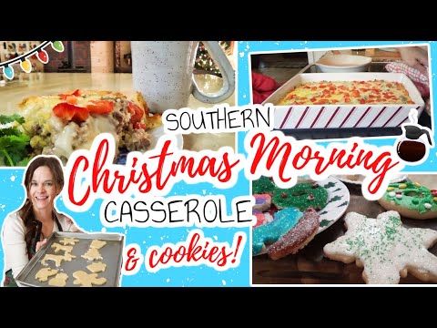 🎄Southern Christmas Breakfast Casserole with Sausage Gravy & Decorating Cookies!🎅