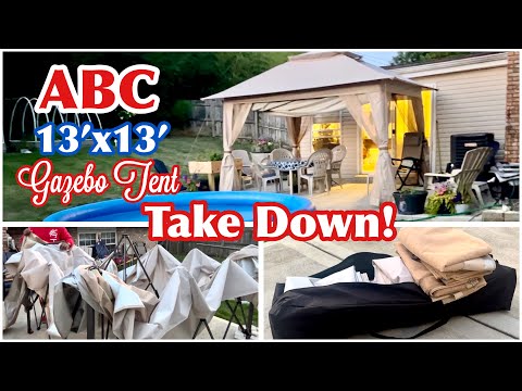 ABC Canopy 13x13 Gazebo Tent Take Down ~ How To Disassemble