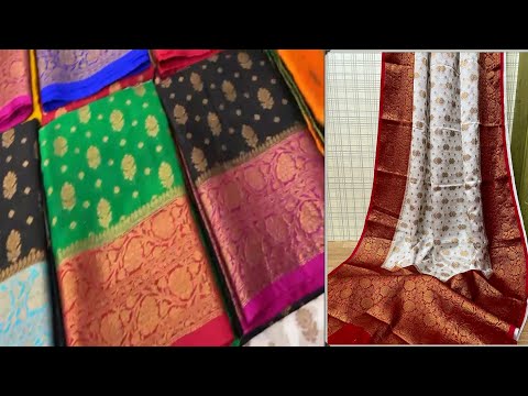 Banarasi handloom semi georgette beautiful buti and double border zari weaving