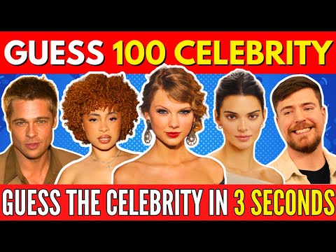 Guess the Celebrity in 3 Seconds | 100 Most Famous People in 2025