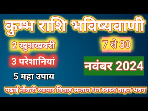 कुम्भ राशि 2024/ Kumbh rashifal November 2024/ Aquarius November horoscope 2024