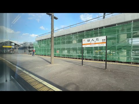 JR武豊線　半田駅付近の高架工事　東成岩～乙川　車窓風景　JR Taketoyo Line, elevated construction near Handa Station　(2025.1)