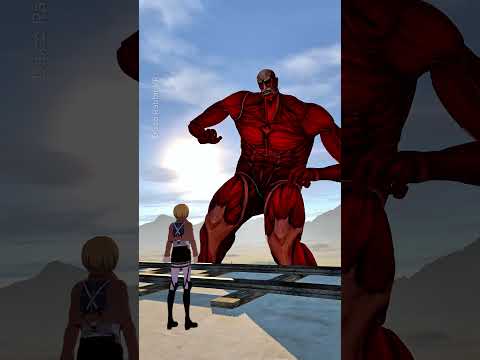 Armin vs Colossal TItan Version 2 😂 #attackontitan #aot #anime #colossaltitan #arminarlert #vrchat